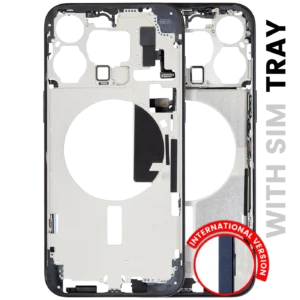 Mid-Frame Housing W/ Small Parts For iPhone 15 Pro Max (EU / Global Version) (Used OEM Pull: Grade A) (Blue Titanium)