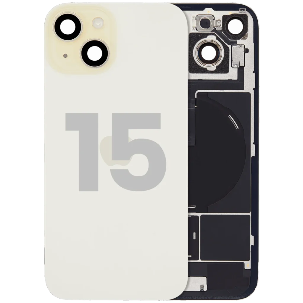 Back Glass w/ MagSafe Magnet & NFC & Flashlight Flex For iPhone 15 (Used OEM Pull: Grade C) (Yellow)