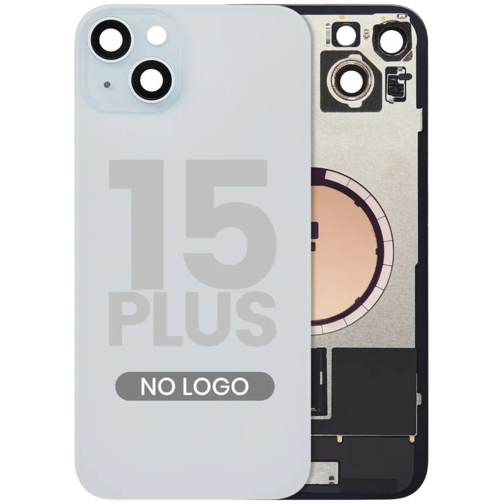 Back Glass w/ MagSafe Magnet For iPhone 15 Plus (No Logo) (Aftermarket) (Blue)