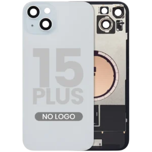 Back Glass w/ MagSafe Magnet For iPhone 15 Plus (No Logo) (Aftermarket) (Blue)