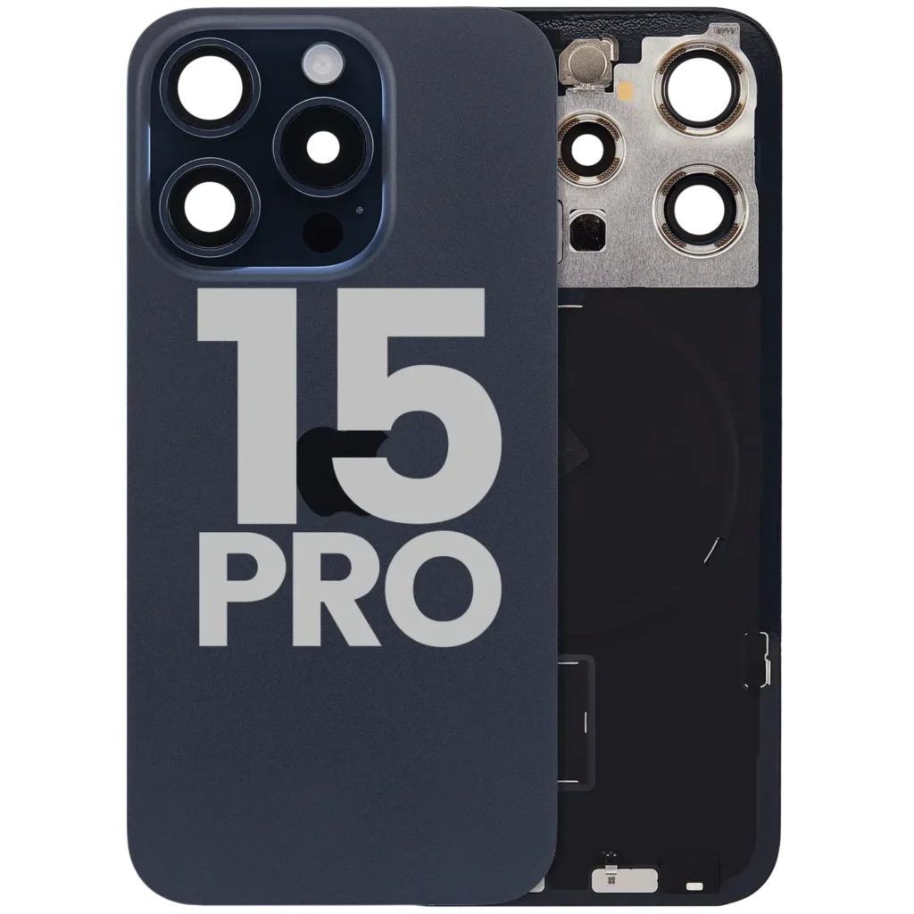 Back Glass w/ MagSafe Magnet & NFC & Flashlight Flex For iPhone 15 Pro (Used OEM Pull: Grade A) (Blue Titanium)