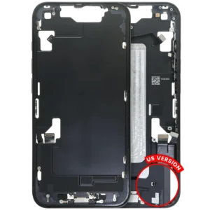 Mid-Frame Housing W/ Charging Port Flex & Small Parts For iPhone 16e / 17e (US Version) (Used OEM Pull: Grade C) (Black)
