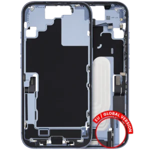Mid-Frame Housing W/ Charging Port Flex & Small Parts For iPhone 17 (EU / Global Version) (Used OEM Pull: Grade B) (Mist Blue)