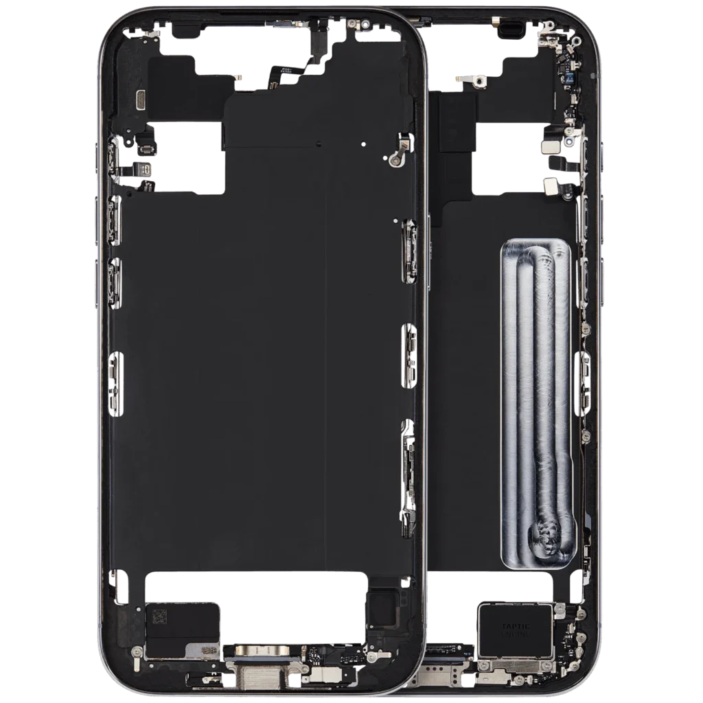 Mid-Frame Housing W/ Charging Port Flex & Small Parts For iPhone Air (US / EU Version) (Used OEM Pull: Grade B) (Sky Blue)