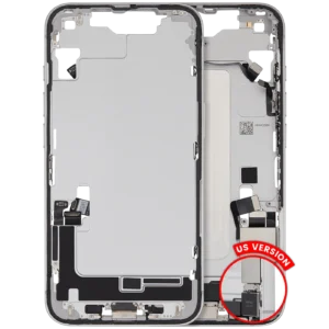 Mid-Frame Housing W/ Charging Port Flex & Small Parts For iPhone 16e / 17e (US Version) (Used OEM Pull: Grade C) (White)