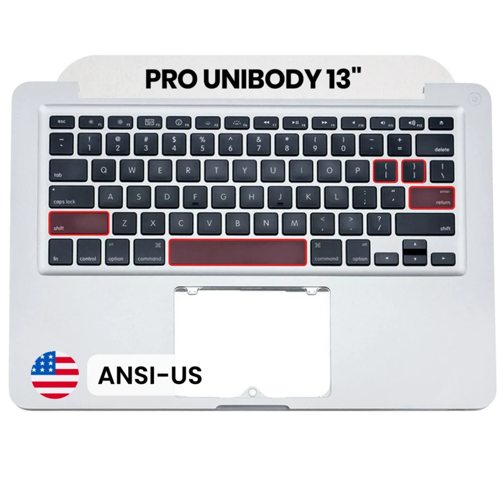 Top Case with Keyboard (ANSI US) For MacBook 13" A1278 (2009-2010) (Used OEM Pull: Grade A)