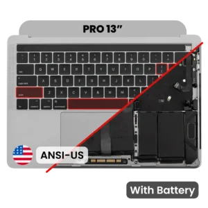 Top Case with Keyboard (ANSI US) and Trackpad For MacBook Pro 13" A1989 (2018-2019) (Used OEM Pull: Grade B/C) (Space Gray)