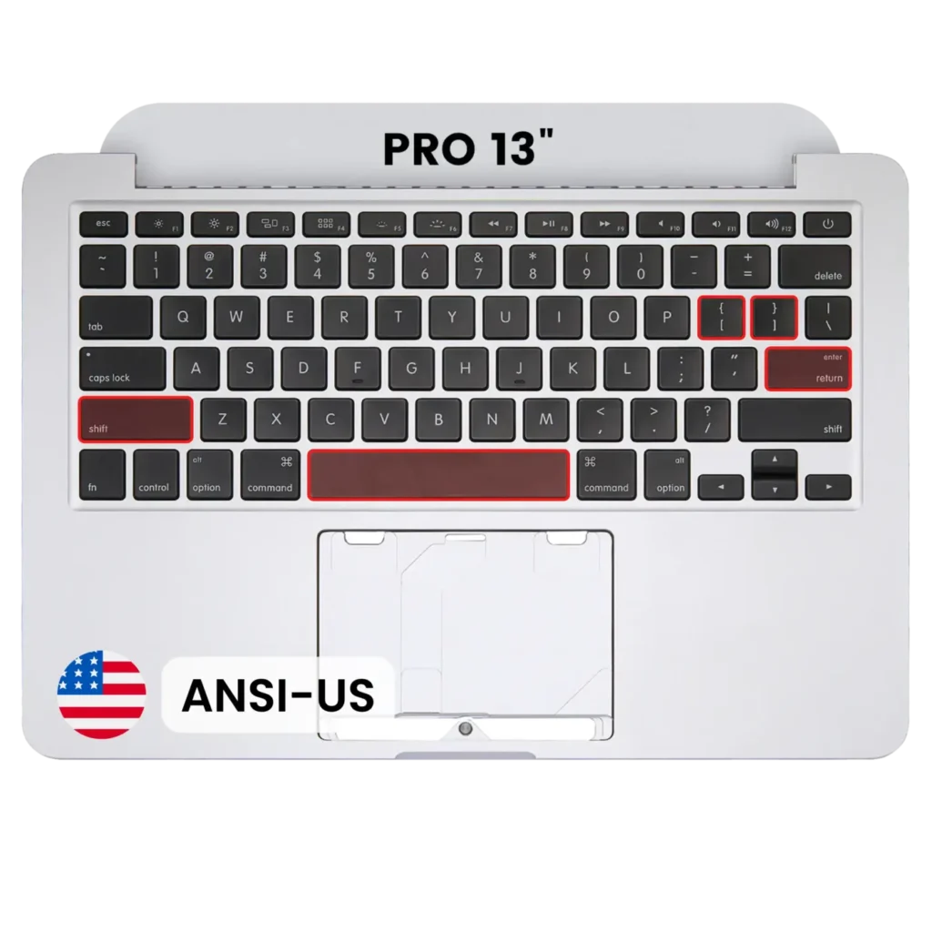 Top Case with Keyboard (ANSI US) For MacBook Pro 13" A1425 (2012-2013) (OEM New)