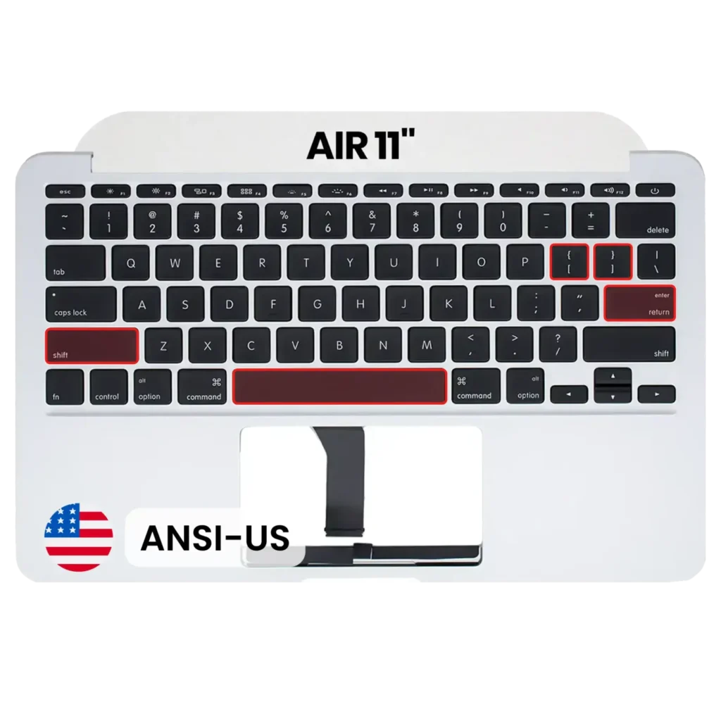 Top Case with Keyboard (ANSI US) For MacBook Air 11" A1465 (2012) (OEM New)