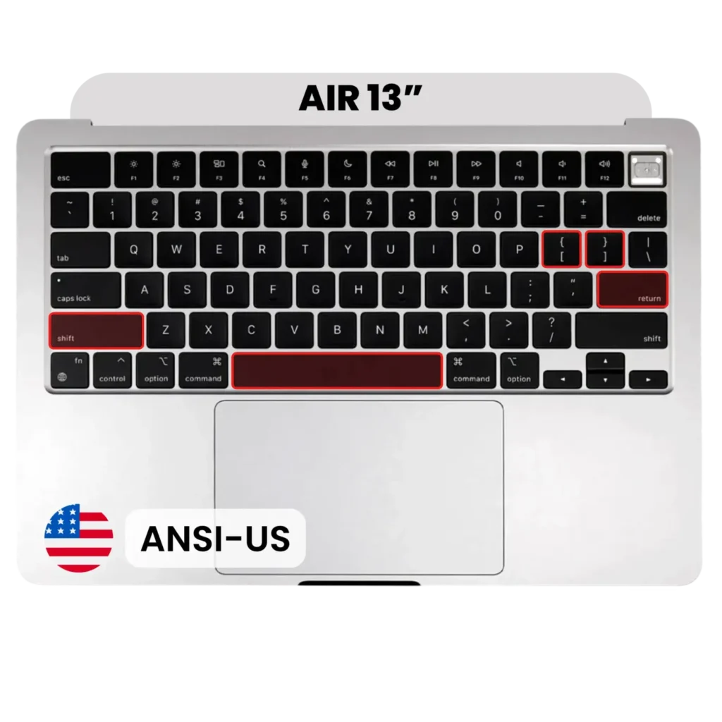 Top Case with Keyboard (ANSI US) For MacBook Air 13" A3240 (2025) (OEM New) (Silver)