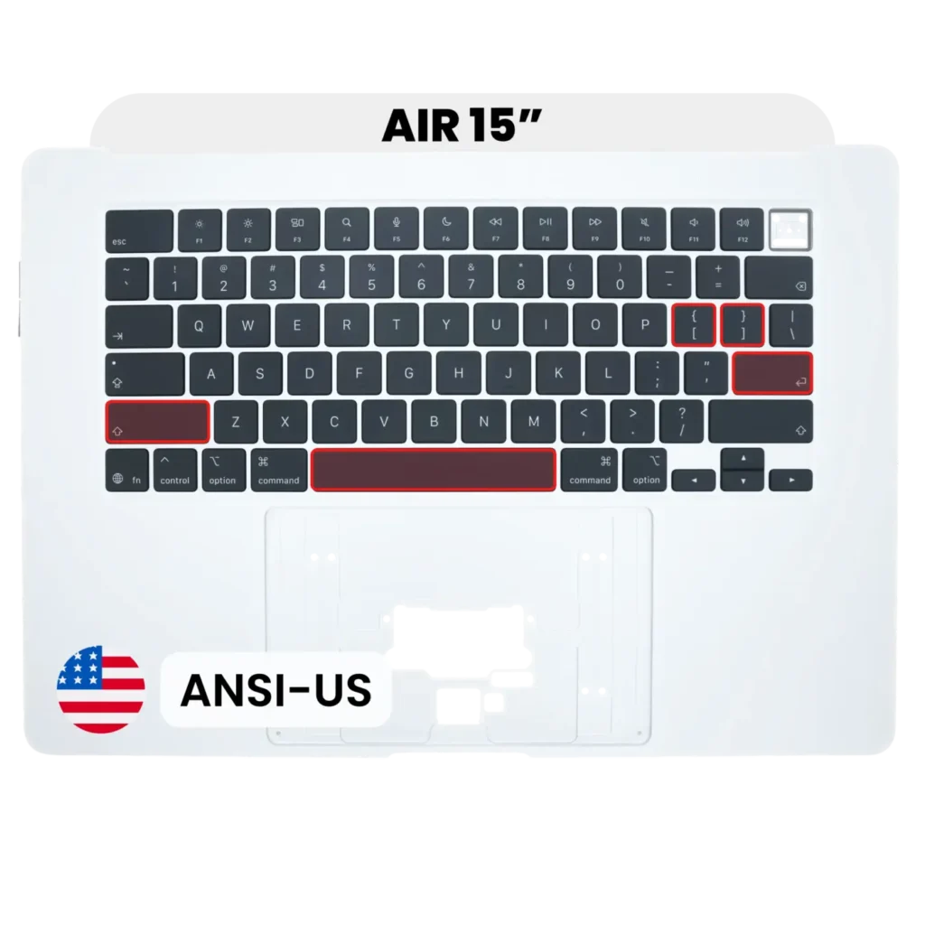 Top Case with Keyboard (ANSI US) For MacBook Air 15" (OEM New) (Silver)