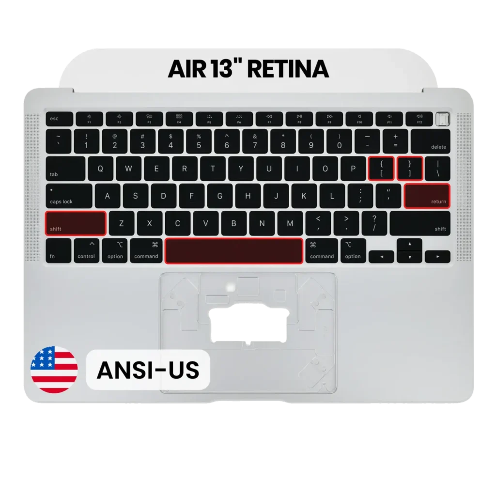 Top Case with Keyboard (ANSI US) For MacBook Air 13" A2179 (2020) (Silver)