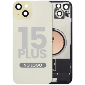 Back Glass w/ MagSafe Magnet For iPhone 15 Plus (No Logo) (Aftermarket) (Yellow)