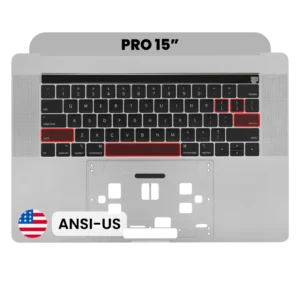 Top Case with Keyboard (ANSI US) For MacBook Pro 15" A1990 (2018-2019) (Used OEM Pull: Grade B/C) (Space Gray)