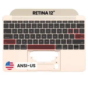 Top Case with Keyboard (ANSI US) and Microphone For MacBook 12" A1534 (2016-2017) (Used OEM Pull: Grade B/C) (Gold)