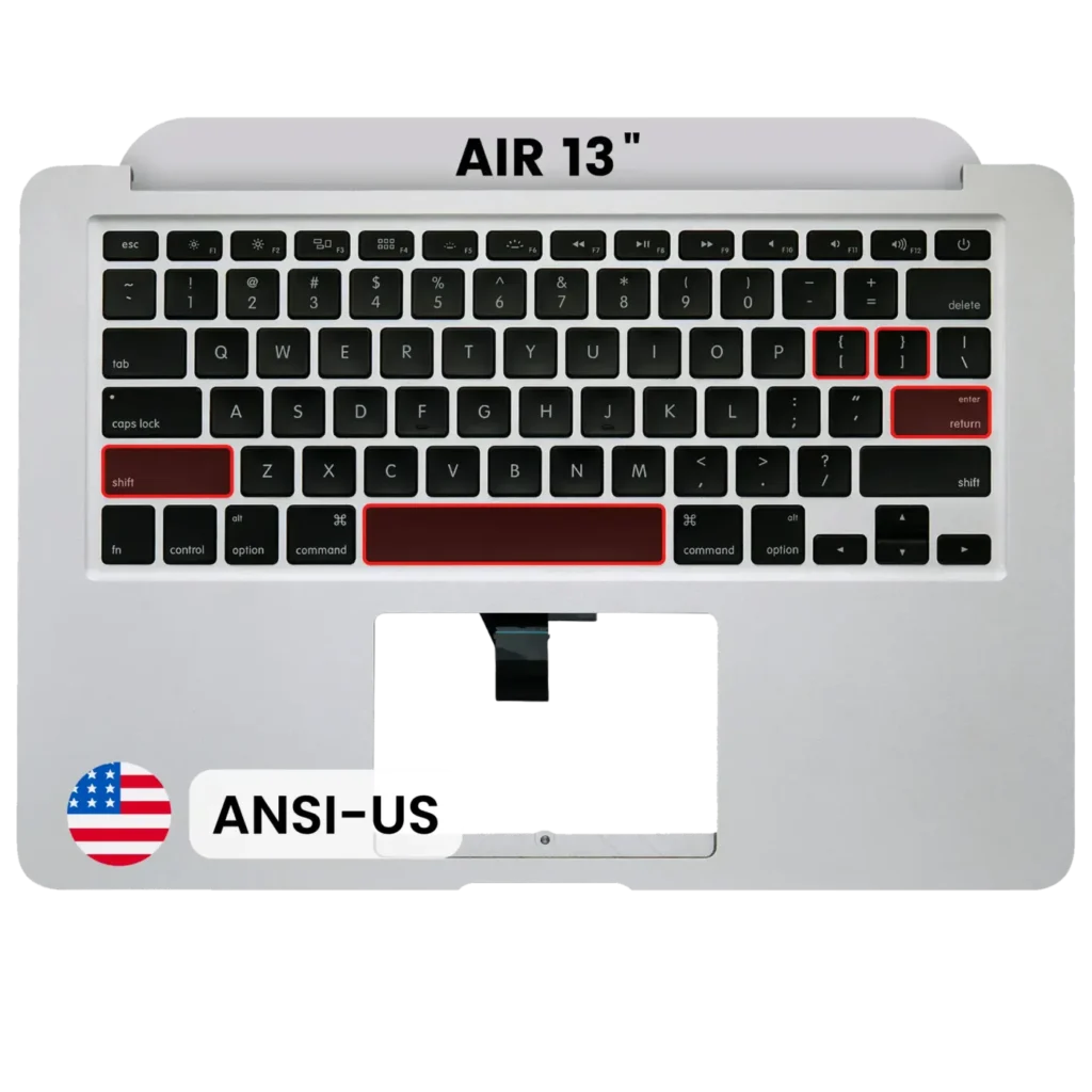 Top Case with Keyboard (ANSI US) For MacBook Air 13" A1369 (2011) (Used OEM Pull: Grade B/C)