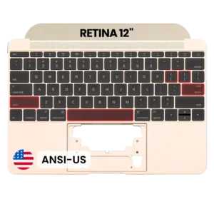 Top Case with Keyboard (ANSI US) and Microphone For MacBook 12" A1534 (2016-2017) (OEM New) (Gold)