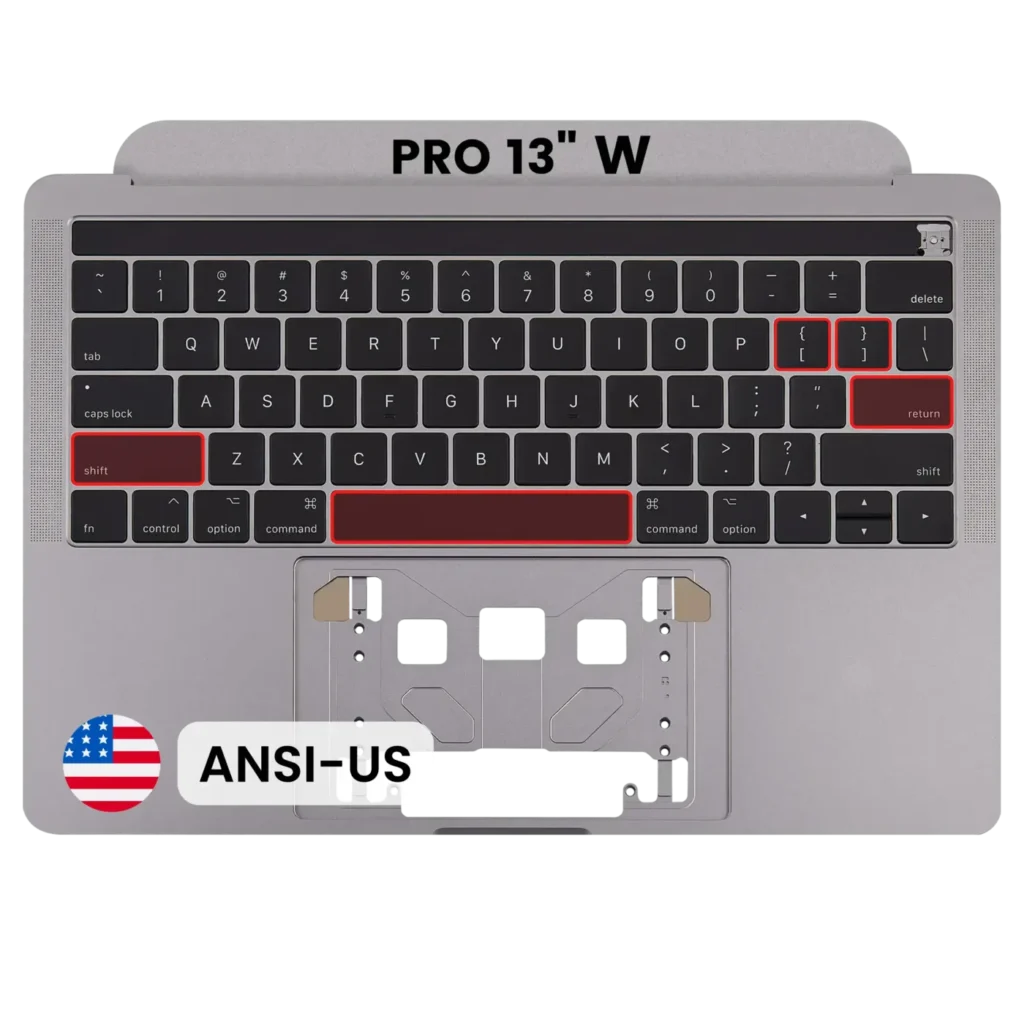 Top Case with Keyboard (ANSI US) For MacBook Pro 13" A1706 (2016-2017) (OEM New) (Space Gray)