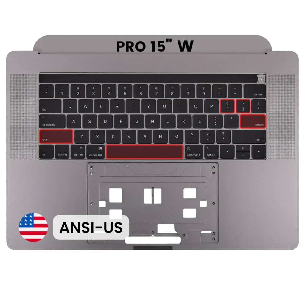 Top Case with Keyboard (ANSI US) For MacBook Pro 15" A1707 (2016-2017) (OEM New) (Space Gray)