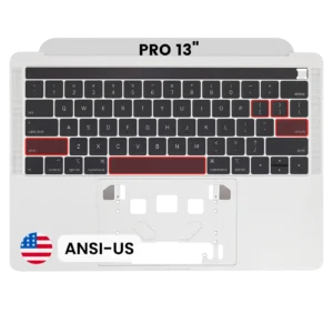 Top Case with Keyboard (ANSI US) For MacBook Pro 13" A1989 (2018-2019) (OEM New) (Silver)
