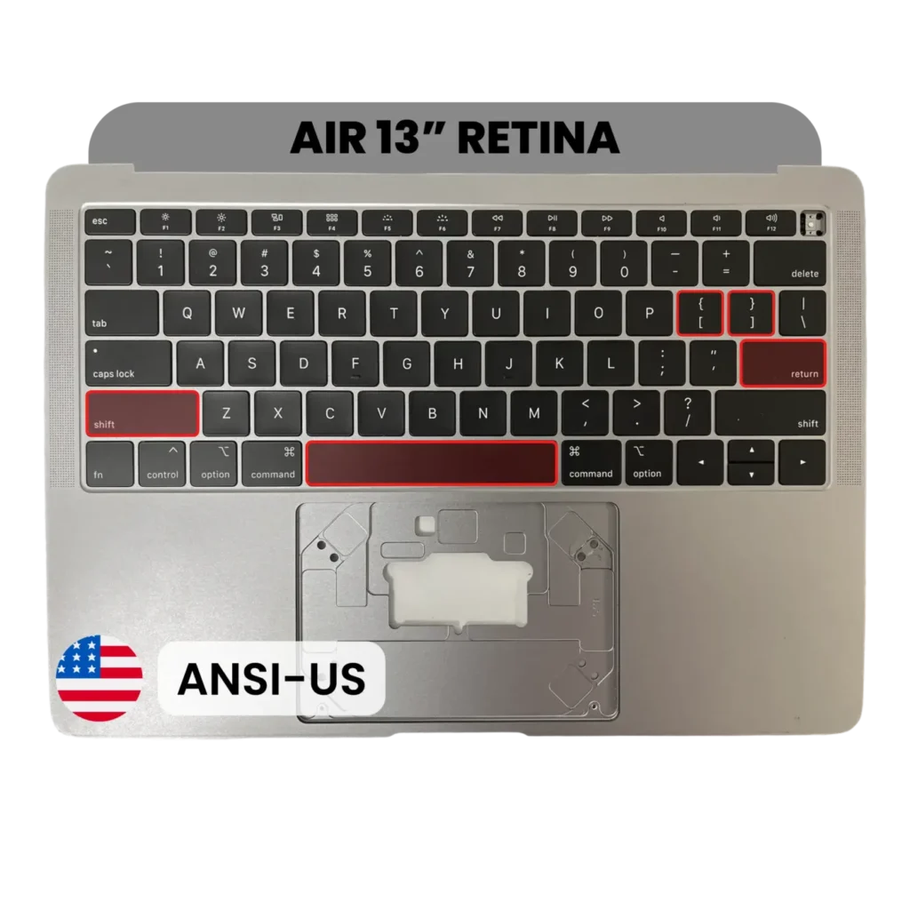 Top Case with Keyboard (ANSI US) For MacBook Air 13" A1932 (2018-2019) (OEM New) (Space Gray)