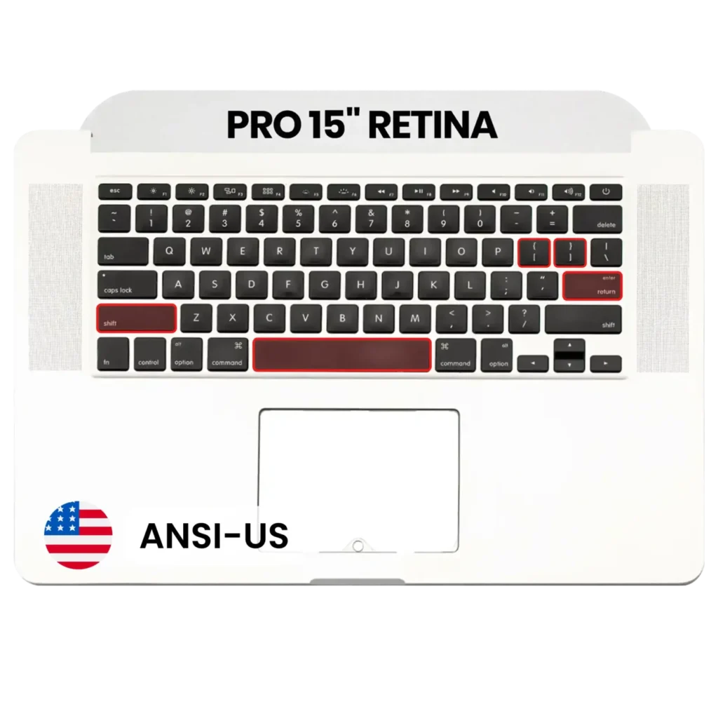 Top Case with Keyboard (ANSI US) and Microphone For MacBook Pro 15" A1398 (2012-2013) (OEM New)