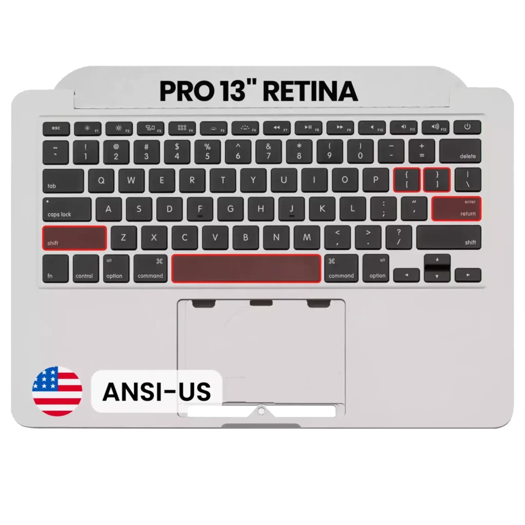 Top Case with Keyboard (ANSI US) For MacBook Pro 13" A1502 (2013-2014) (OEM New)