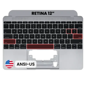 Top Case with Keyboard (ANSI US) and Microphone For MacBook 12" A1534 (2015) (Used OEM Pull: Grade A) (Space Gray)