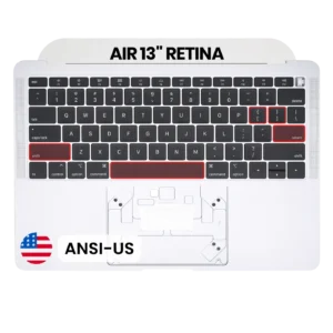 Top Case with Keyboard (ANSI US) For MacBook Air 13" A1932 (2018-2019) (Used OEM Pull: Grade A) (Silver)