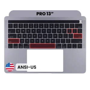 Top Case with Keyboard (ANSI US) For MacBook Pro 13" A1989 (2018-2019) (Used OEM Pull: Grade A) (Space Gray)