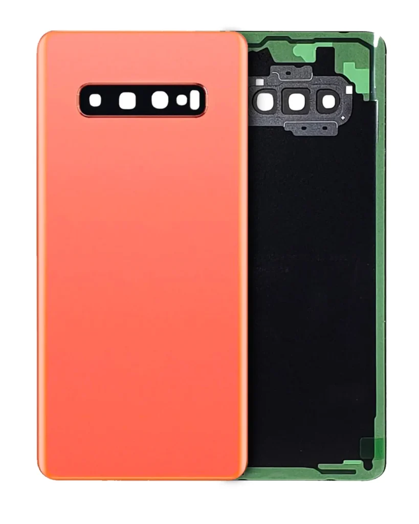 Back Cover Glass With Camera Lens For Samsung Galaxy S10 Plus (No Logo) (Aftermarket Plus) (Flamingo Pink)