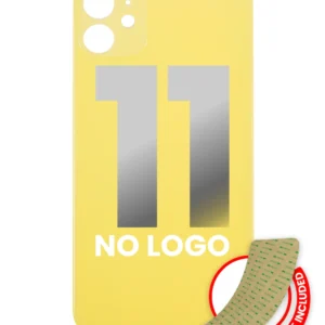 Back Glass With 3M Adhesive For iPhone 11 (No Logo / Large Camera Hole) (Yellow)