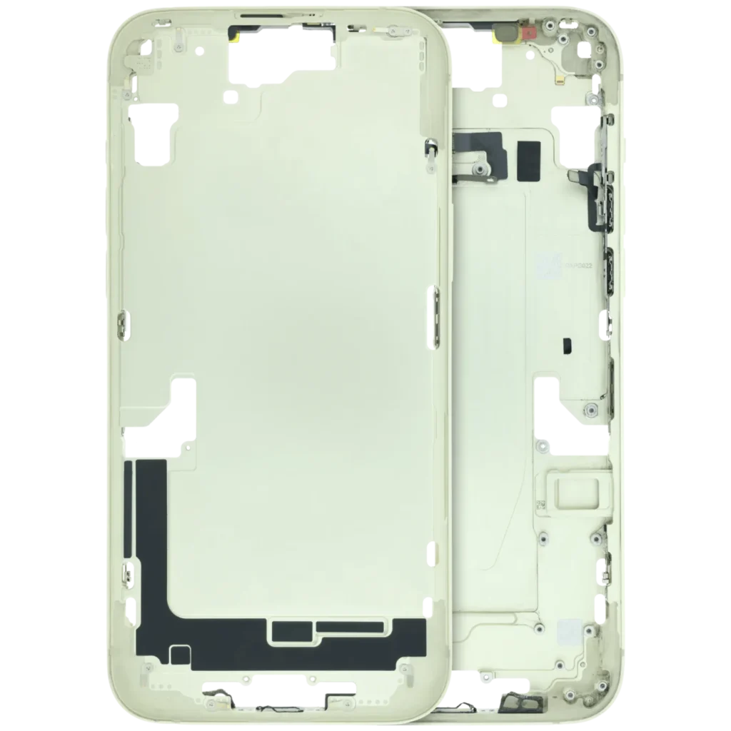 Mid-Frame Housing W/ Small Parts For iPhone 15 Plus (EU / Global Version) (Used OEM Pull: Grade B) (Yellow)