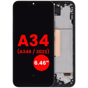 OLED Assembly With Frame For Samsung Galaxy A34 5G (A346 / 2023) (6.46") (Aftermarket Plus) (Graphite)