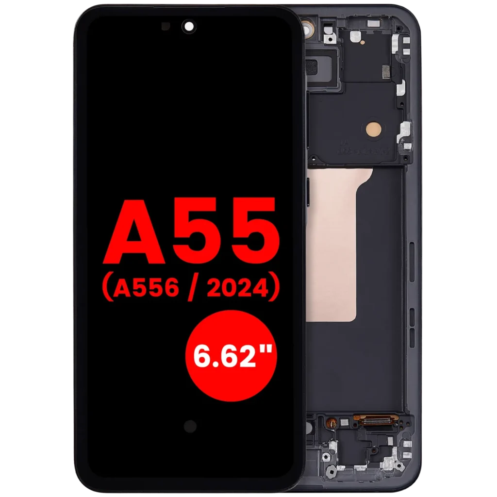 OLED Assembly With Frame For Samsung Galaxy A55 (A556 / 2024) (6.62") (Aftermarket Plus) (Navy)