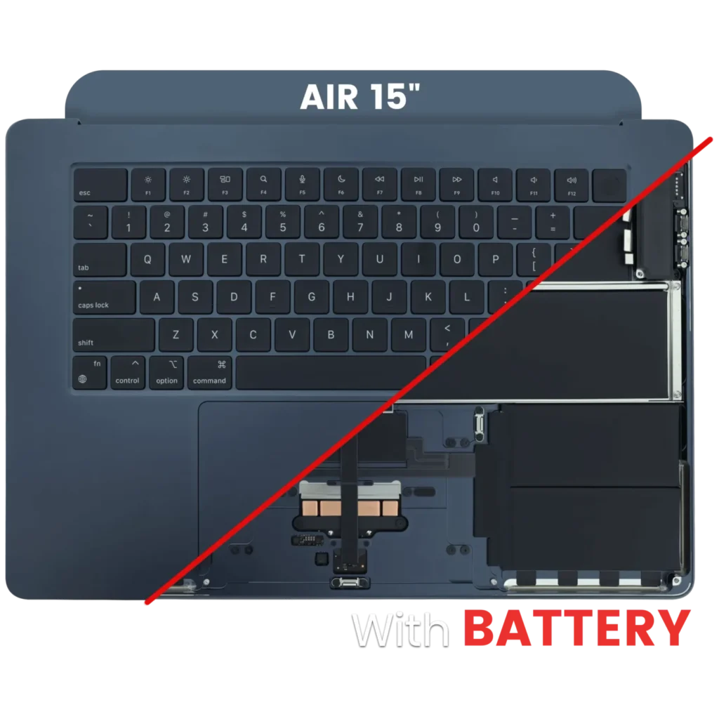 Top Case with Battery and Keyboard (ANSI US) For MacBook Air 15" A3114 (2024) (Used OEM Pull: Grade A) (Midnight)