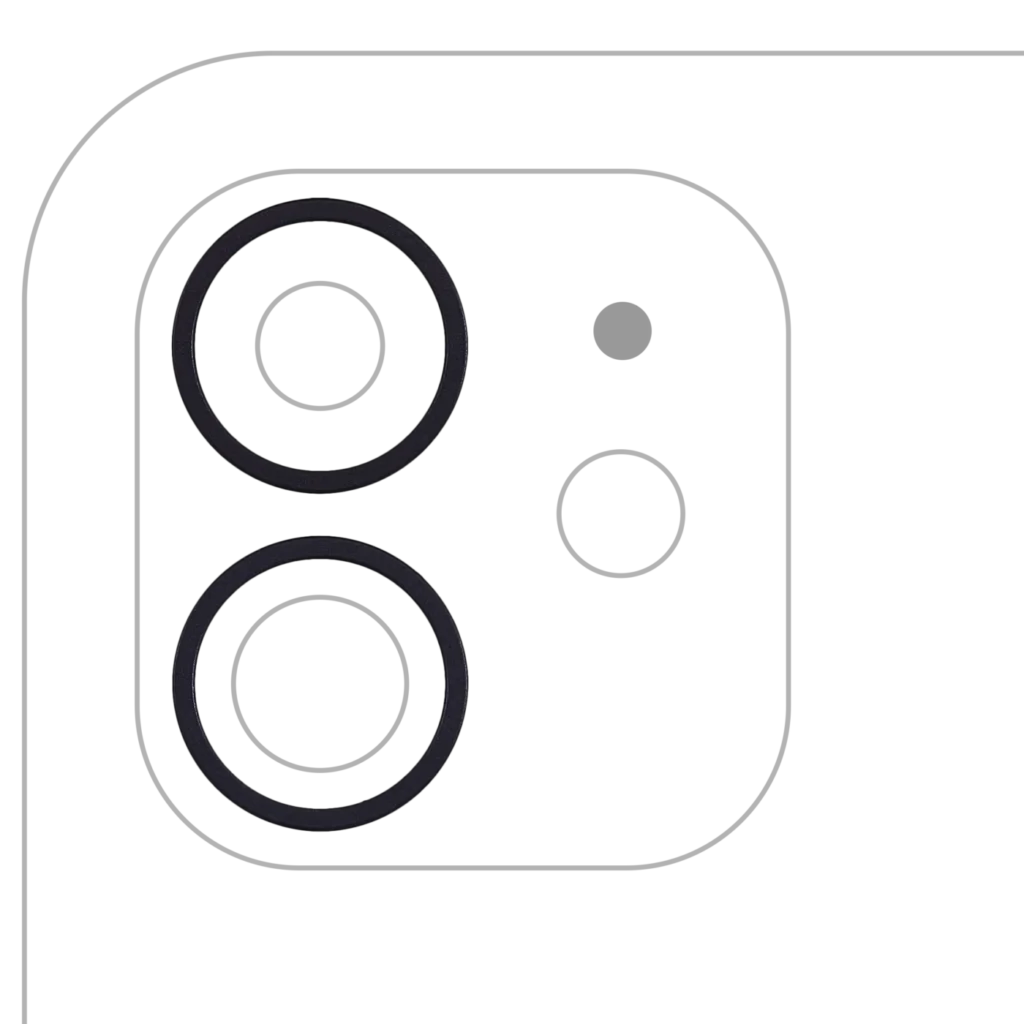 Back Camera Bezel Ring Only For iPhone 11 / 12 / 12 Mini (2 Piece Set) (Black)