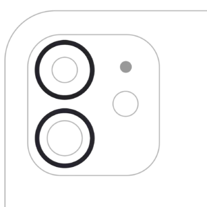 Back Camera Bezel Ring Only For iPhone 11 / 12 / 12 Mini (2 Piece Set) (Black)