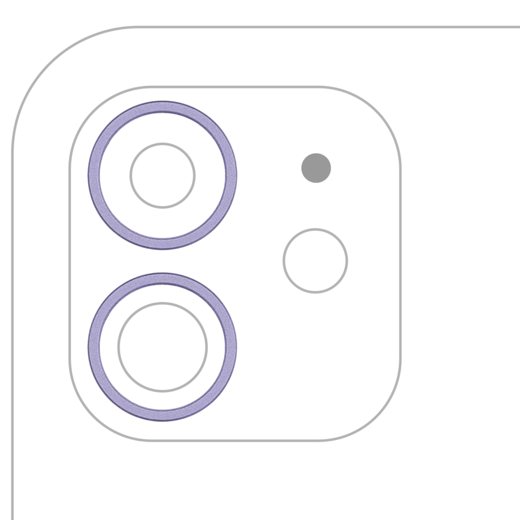 Back Camera Bezel Ring Only For iPhone 11 / 12 / 12 Mini (2 Piece Set) (Purple)