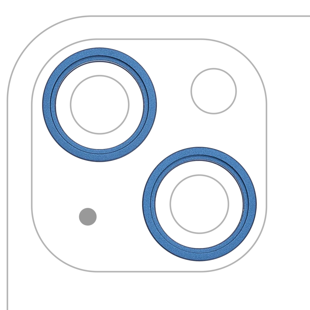 Back Camera Bezel Ring Only For iPhone 13 / 13 Mini (2 Piece Set) (Blue) (10 Pack)