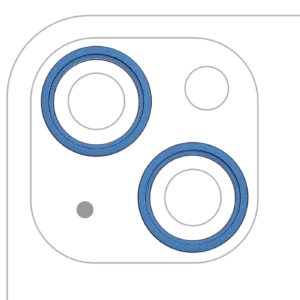 Back Camera Bezel Ring Only For iPhone 13 / 13 Mini (2 Piece Set) (Blue) (10 Pack)