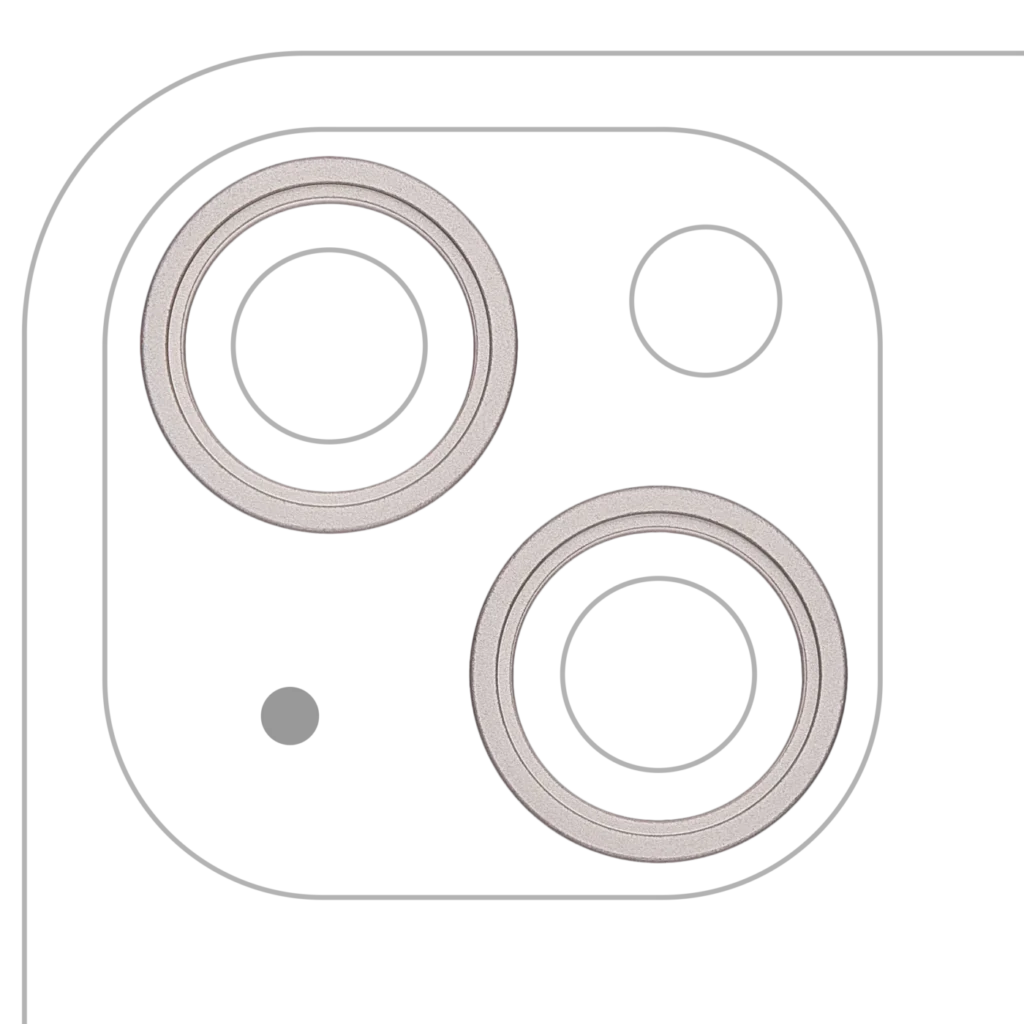 Back Camera Bezel Ring Only For iPhone 13 / 13 Mini (2 Piece Set) (Starlight) (10 Pack)