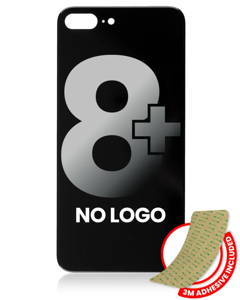 Back Glass With 3M Adhesive For iPhone 8 Plus (No Logo / Large Camera Hole) (Space Gray)