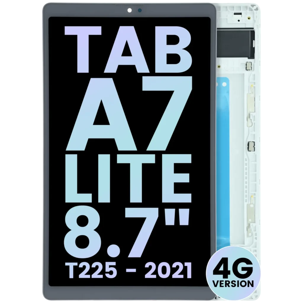 LCD Assembly With Frame Compatible For Samsung Galaxy Tab A7 Lite 4G (T225) (Service Pack) (White)