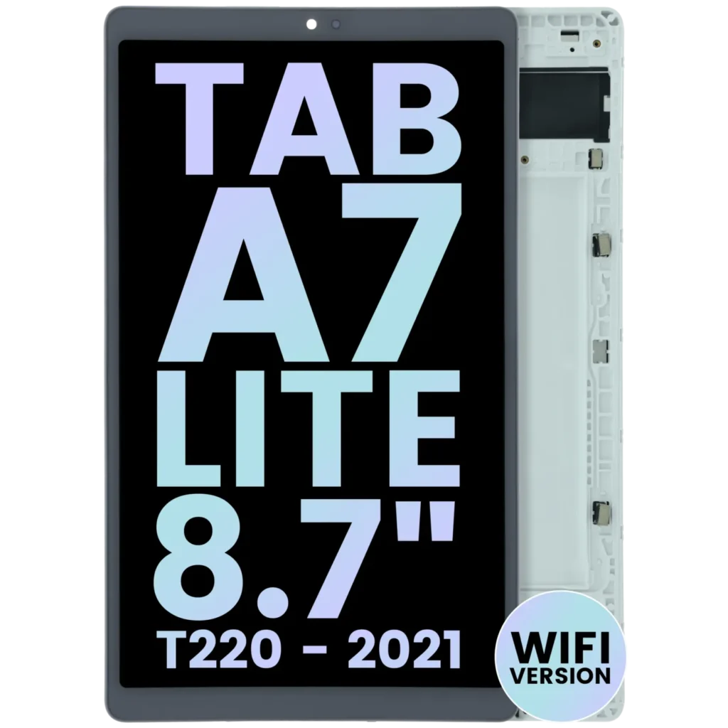 LCD Assembly With Frame Compatible For Samsung Galaxy Tab A7 Lite WiFi (T220) (Service Pack) (White)