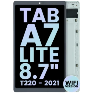 LCD Assembly With Frame Compatible For Samsung Galaxy Tab A7 Lite WiFi (T220) (Service Pack) (White)