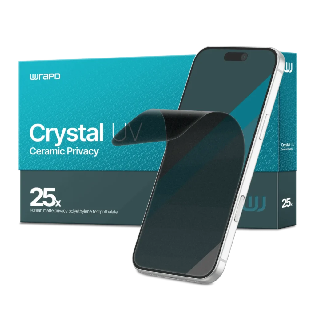 Wrapd Crystal UV - UV PET Screen Protector Film (25 Pack) (Matte Privacy)