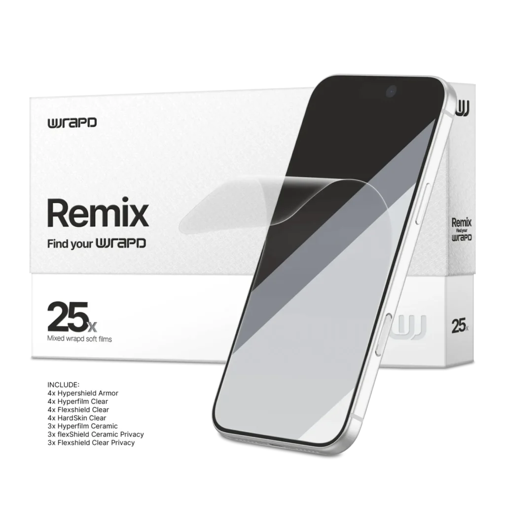 Wrapd Remix - Assorted Screen Protector Film (FlexShield + HardSkin + HyperFilm + HyperShield) (25 Pack)