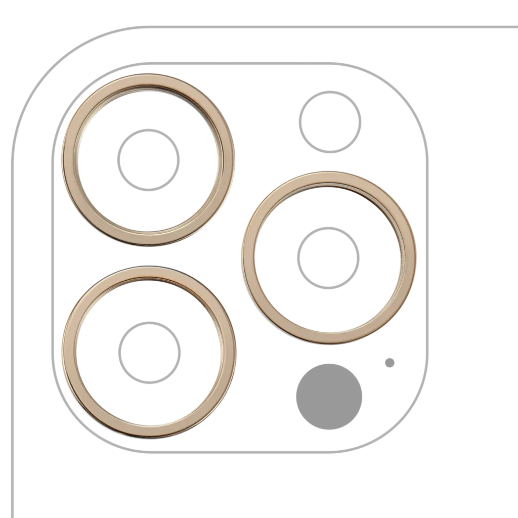 Back Camera Bezel Ring Only For iPhone 13 Pro / 13 Pro Max (3 Piece Set) (Gold) (10 Pack)