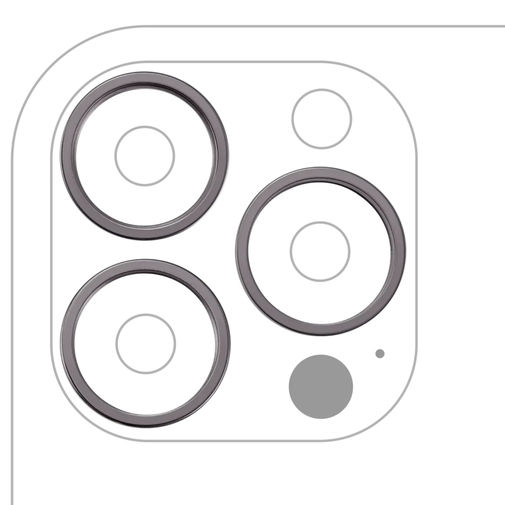 Back Camera Bezel Ring Only For iPhone 13 Pro / 13 Pro Max (3 Piece Set) (Graphite) (10 Pack)